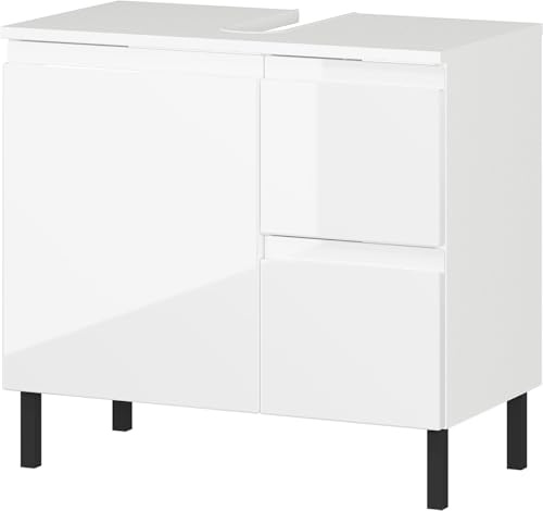 Germania Waschbeckenunterschrank 8244-84 GW-Salinas, in Weiß, mit Siphonaussparung, 60 x 56 x 34 cm (BxHxT)
