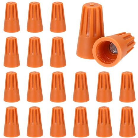 sourcing map 90pcs Wire Connectors, 16-14 AWG Electric Wire Caps Insulating Insert Twist Electrical Wire Connector Nuts with Spring for Quick Connection, Orange
