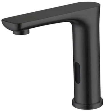 XJTNLB Waschtischarmatur Sensor Schwarz Automatischer Wasserhahn Bad Edelstahl Waschbecken Armaturen Infrarot Warm Kalt