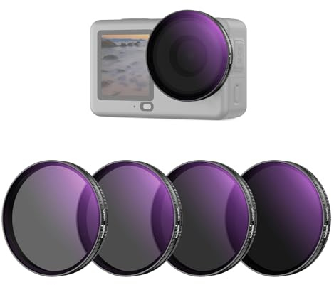 NEEWER ND/PL Filter Set Kompatibel mit DJI Osmo Action 6 nur, ND8/PL+ND16/PL+ND32/PL+ND64/PL Polfilter Graufilter CPL Objektiv Filter, mehrfachbeschichtetes HD Action Cam Fotografie Zubehör, FL-B3