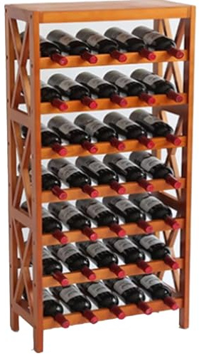 Weinkühlständer aus Holz – Boden-Weinregal, mobiles Trennregal, Display-Aufbewahrung für Zuhause/Bar/Theke, perfekt für Flaschen, stilvolles Design, 54 x 26 x 120 cm