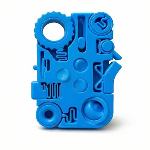 12-in-1 Fidget Toy for Adults & Teens, 3D Printed Stress Relief Gadget with Spinner, Clicker, Slider, Dial & Joystick, Smooth Rotating Sensory Toy for Anxiety, Focus & ADHD (Blue)