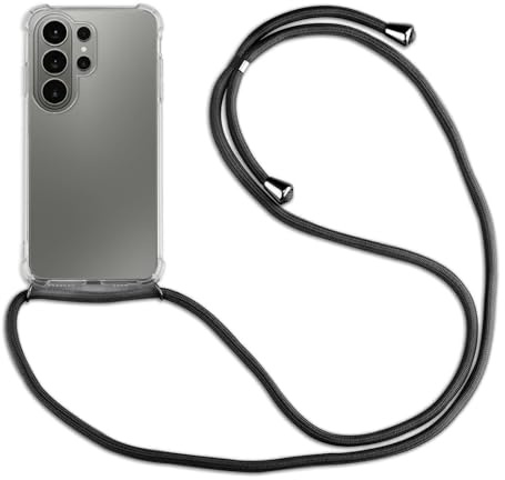 betterfon Handykette für Samsung Galaxy S26 Ultra - Silikon Schutzhülle mit Band zum Umhängen, Kordel individuell verstellbar, Necklace Case Cover | Schwarz
