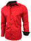 Baxboy R-44 Chemise à manches longues pour homme Coupe ajustée Repassage facile Pour costume et occasions professionnelles, mariage, loisirs - Rouge - M