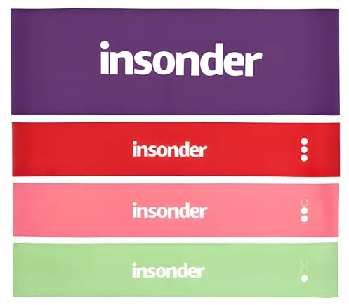 Fitnessbänder Set - 4 Premium Latex Bänder mit Ebook für Übungen zu Hause Gym