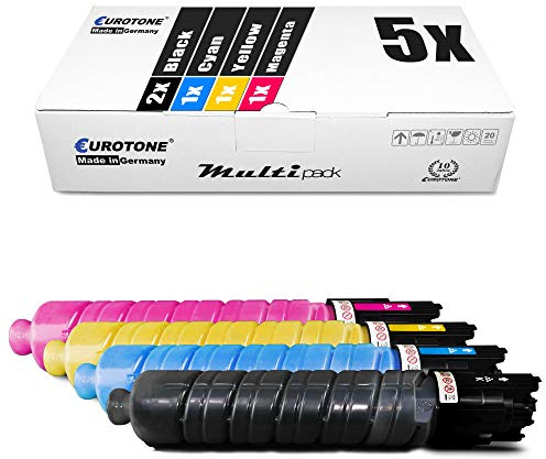 Eurotone 5X Müller Printware Toner für Ricoh Aficio MP C 300 400 401 zsp SPF srsp zsrsp ht sp sr hw ersetzt 841550-841553 Set
