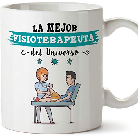 MUGFFINS fisioterapeuta. Tazas Originales de café y Desayuno para Regalar a Trabajadores Profesionales - Esta Taza Pertenece a la Mejor Fisioterapeuta del Universo - Cerámica 350 ml