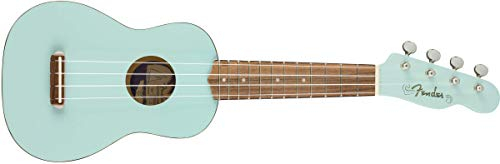 Fender Venice Sopran-Ukulele, Walnuss-Griffbrett, Daphne Blue, Inklusive kostenloser virtueller Kurse auf Fender Play