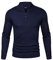 iClosam Men’s Quarter Zip Knit Pullover Sweater Jumper with Stand Up Collar Regular Fit Long Sleeve for Autumn Winter Dark Blue