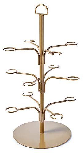 bar@drinkstuff Cocktail Tree Gold - Cocktail Glass Display for 12 Glasses, Gin Tree, Ideal for Cocktails or Gin