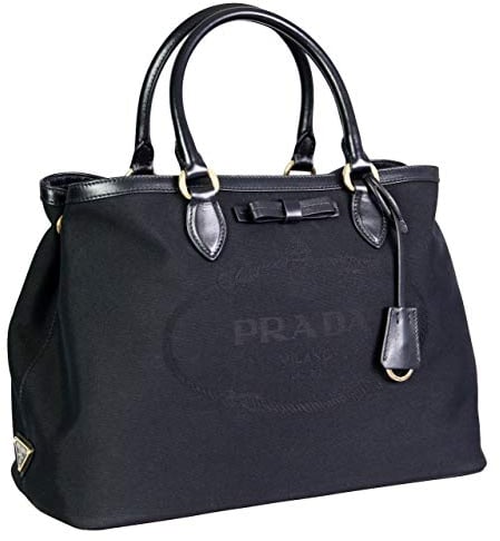 Prada Damen Schwarz Stoff Schultertasche 1BA579 UCW F0002