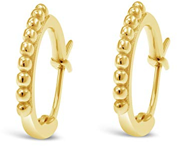 Kreolen-Ohrringe aus Sterlingsilber, vergoldet mit Gelbgold, mit Schmuck-Geschenkbox