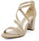 DREAM PAIRS Women's Ankle Strap Dress Heeled Sandals for Low Chunky Block Heels Madison,Size 8,Gold/Glitter,Madison