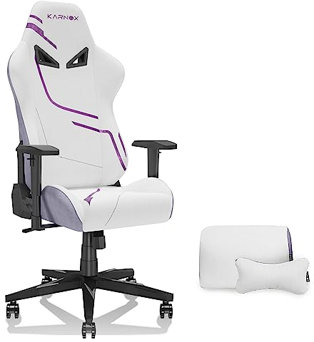 KARNOX Genie Gaming Stuhl Bürostuhl Ergonomischer Computer Gaming Stuhl mit Lendenwirbelstütze und Verstellbarer Kopfstütze Kissen PC Gaming Stuhl Lila