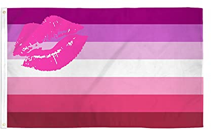 AZ FLAG - Bandiera orgoglio lesbica femminile lipstick - 150 x 90 cm - Poliestere leggero - Bandiera Lgbt con occhielli metallici incorporati - 80 g