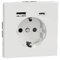 Schneider Electric Merten Schuko-USB-Steckdose, USB Typ A+C, 2-polig+E, System Design, lotosweiss, Artikelnummer MEG2367-6035