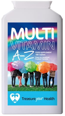 MultiVitamins and Minerals for Men and Women Over-50s A-Zinc 100% NRV 1-a-Day Easy-to-Swallow Coated Tablets Providing 24 Essential Nutrients - 180 Tablets (6 Months)