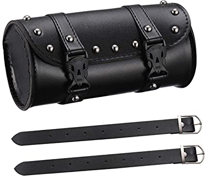 FCQLFYF Universal Motorrad Satteltasche, Schwarz, 21 x 10 x 10 cm, Einstellbare Schnallenriemen, Wasserdicht, Für Meisten Motorräder Und Geländefahrzeuge