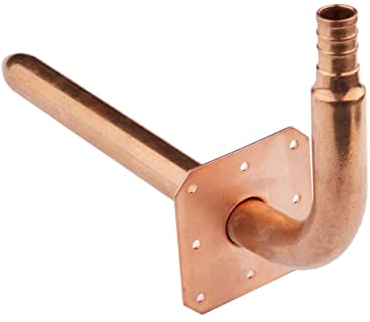 EFIELD 1/2 Pex Kupfer Stub Out Ellenbogen mit Wandflansch, 8 Zoll Länge