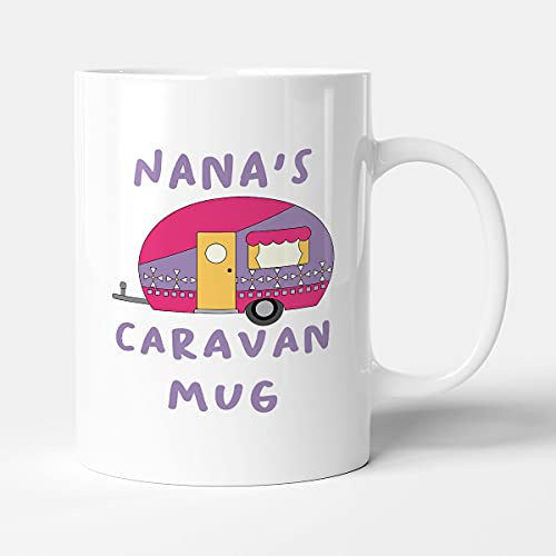 Victorian Printing Co - Nana's Caravan Mug - Purple Camper Birthday Gift Mug, Ceramic, 11fl.oz.