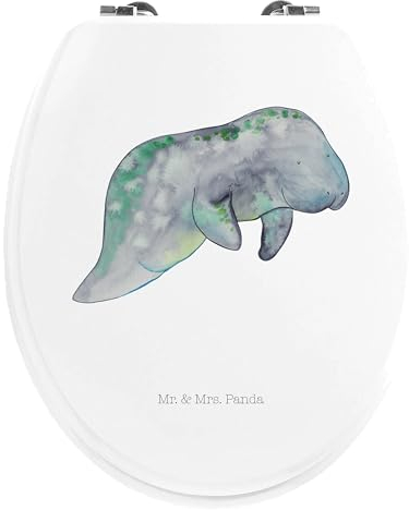 Mr. & Mrs. Panda Motiv WC Sitz Seekuh Chillen - Geschenk, Toilettendeckel, Klobrille, Klodeckel, Meerestiere, Meer, Urlaub, WC-Sitz, Diät,