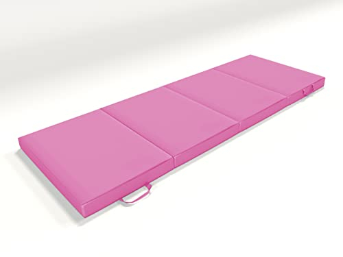 Market-Alley Matratze faltbar klappbar Gästematratze Reisematratze 4-teilige Faltmatratze inkl. Graphit Transporttasche (108 Rosa ; 195cm x 70cm x 8cm)