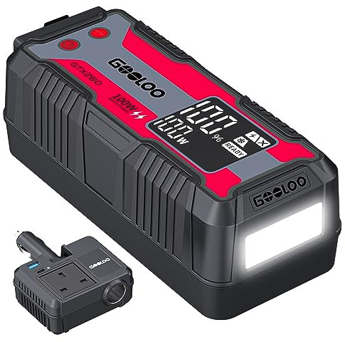 Portable Power Station Outdoor Generator, GOOLOO GTX280 280Wh Portable Charger with 230V/120W Detachable AC Outlet, Waterproof Power Supply, PD100W in/Output(Smart Clips Not Included)