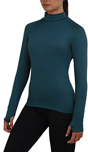TCA Damen SuperThermal Performance und Kompressions Laufoberteil, Training Baselayer mit Stehkragen - Blau, M