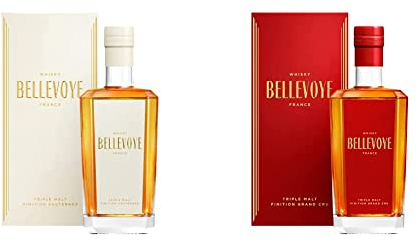 BELLEVOYE - Whisky Triple Malt - Whisky Français Bellevoye Blanc - 40% Alcool - 70 cl & BELLEVOYE - Whisky Triple Malt - Whisky Français Bellevoye Rouge - 43% Alcool - 70 cl