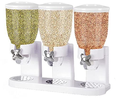 Dispensador de cereales Dispensador de cereales Triple Dispensador de arroz Dispensador de dulces Dispensador de alimentos secos Triple Encimera Dispensador de alimentos Triple Dispensador de