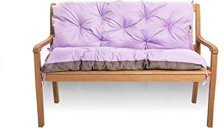 Sitzkissen für Hollywoodschaukel wetterfest - Bankkissen Outdoor - Gartenschaukel Kissen Sitzbank mit Rückenlehne (150 x 50 x 40, Helles Lila)