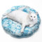 HAPPY HACHI Kühlmatte Hunde Katzen Rund 55CM, 30s Selbstkühlend Hundedecke Kühlend, Ungiftiges Gel kühlmatte für Katzen, Kühlmatte für Hunde im Sommer (Blauer Eiswürfel)