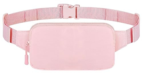 MoKo Laufen Hüfttasche, Bauchtasche Gürteltasche Lauftasche für Damen Herren, Nylon Sporttasche mit Verstellbare Träger & Reißverschluss für Sport Laufen Reise Fahren Wandern - Rosa