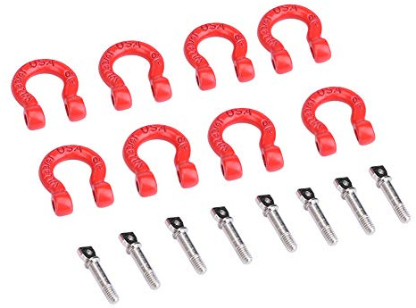 Akozon RC-Anhänger, Schäkel-Rettungsschloss für 1 10 D-Ringe RC-Kletterraupenauto 8 STÜCKE Teile Zusammenbauen Metallschlepp
