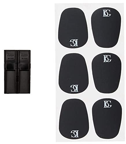 RICO Reedgard IV, Klarinette und Altsaxophon (Blister mit 1 Stück) & BG A10L - Bissplatte für Klarinette und Saxophon Schwarz, Groß 0,8mm (6x)