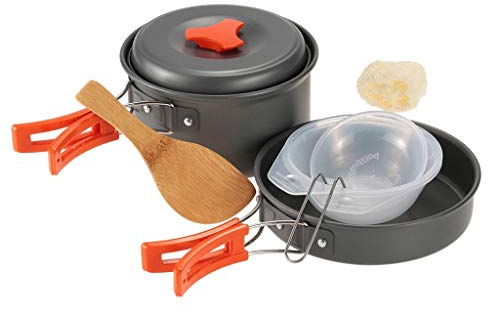 Pentole da Cucina Mini fornello Tascabile Bruciatori a Gas Pentole da Campeggio con Mini fornello ad accensione piezoelettrica da Campeggio Set di fornelli da Picnic