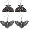 Weenkeey 2 Paar Gothic Motten Ohrringes Retro Luna Motte Ohrringe Punk Totenkopf Ohrringefür Frauen Herren - Silber
