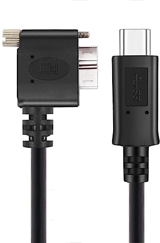 chenyang Câble de données USB C vers micro USB 3.0 coudé à 90 degrés vers la gauche avec montage à vis 5 Gbit/s
