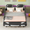 I0I&I0I Flachbetten, Auto-Modellbetten - Kinderbetten in Weiß, Stilvolles Autodesign für Kinderzimmer (Schwarz, 140 x 200 cm)