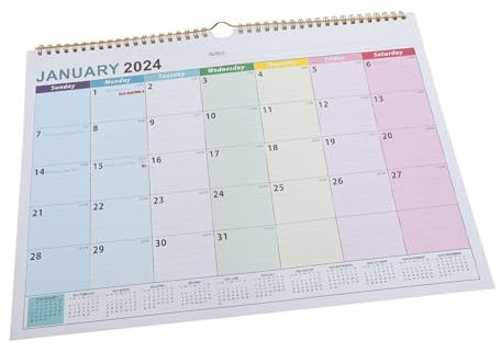 EXCEART 2st Wandkalender 2024 Jahresplaner Tischkalender 2023-2024 2023 Jahr Akademischer Tischkalender Kalender Beachten Internationale Ausgabe Büro Schreibtischkalender Papier