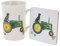 Joe Davies Mug and Coaster Gift Set - Green Tractor and Black Lab Emma Lawrence Design - Artistic Farming Themed Gift for Him/Her