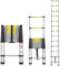 Miscoos 3,8M Teleskopleiter, Mehrzweckleiter Aluminium, Ausziehbar Aluleiter, Ausziehleiter Mehrzweckleiter, 150 kg/330 Pfund Belastbarkeit, Silber