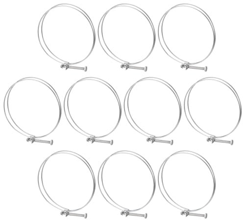 sourcing map 10Pcs Double Wire Hose Clamp, 140-150mm Adjustable Stainless Steel Wire Hose Clips with M8 Bolt for Dust Collection Hose, Pump Hose Pipe