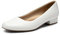 DREAM PAIRS Women's Pumps Low Chunky Closed Toe Heels for Women Comfortable Casual Slip-On Dress Shoes for Wedding Work Office Party SDPU2461W,Size 5,White-Pu,SDPU2461W