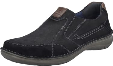 Josef Seibel Herren Slipper New Anvers 01,Weite K (Extra weit),Wechselfußbett,Freizeit,Mokassins,Halbschuhe,schwarz-Kombi,45 EU