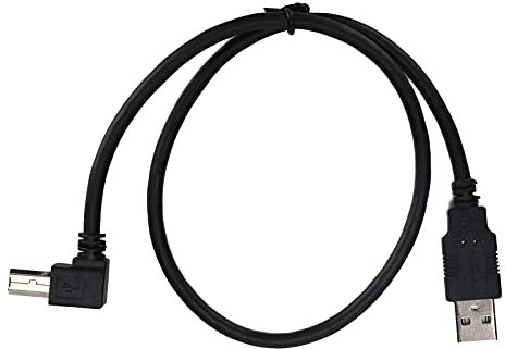 NIZUUONE USB A to USB B Male Conversion Cable Cord Right Angle Connection Adapter Cable 0.5m Black for Printers Scanners