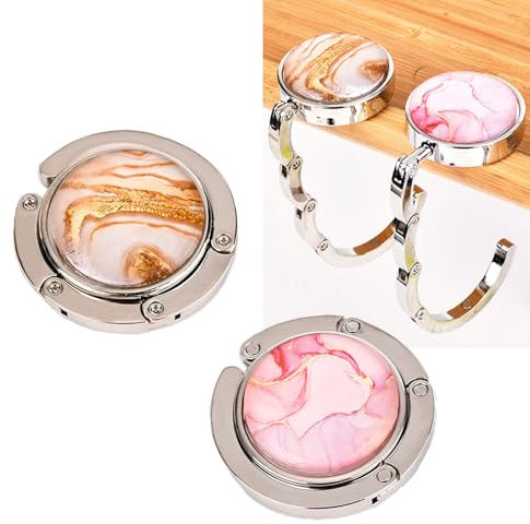 SURALIN 2 Pièces Porte sac à Main Table Pliable Sac à Main Crochet Femmes Porte-sac Support de Sac à Main Accroche Sac a Main pour Table Crochet en Marbre