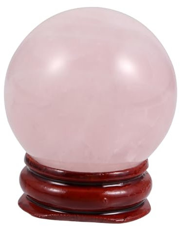 Ciieeo Bola de Cristal decoración de Oficina Cristales Naturales Cristales de Chakras Decoración hogareña Borla China Esfera decoración de Bolas de Cristal Cuarzo Rosa