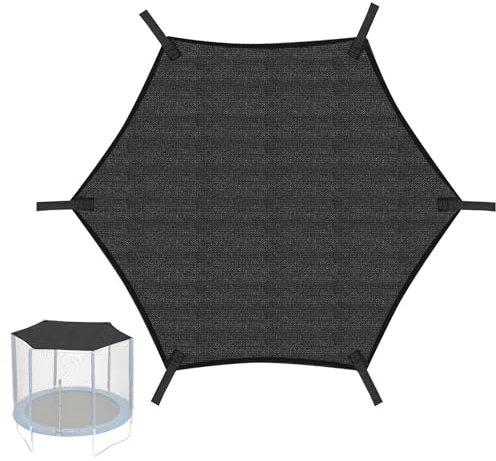 LTFIOON Trampolin Sonnenschutz Abdeckung, Ø 244cm Trampolin Sonnenschutznetz, UV-Beständige, Trampolin Zubehör, Trampolin Überdachung Abdeckung für 6-Stangen-Trampolin (8ft)