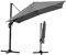 Tubiaz Parasol de jardin déporté rectangulaire - 300 x 300 cm - Avec manivelle - Pivotant à 360 ° et inclinable - Protection solaire UV50+ - Pour jardin, terrasse, gris, Mit LED
